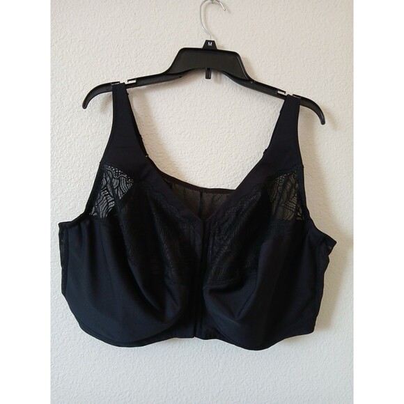 Glamorise‎ Bra 56DD Black Magic Lift Front Closure Posture Back Support - Picture 1 of 9